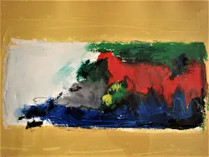 Niet of onleesbaar gesigneerd - 1996 - Abstracte gemengde techniek op papier - gesigneerd - mooi gelijst kopen? Bied vanaf 1!