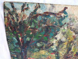 Niet of onleesbaar gesigneerd - Olieverf op doek , “Landschap met zwaan” kopen? Bied vanaf 1!