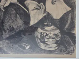 Piet van Wijngaerdt - Aronskelken in gemberpot. Prachtig ingelijst. kopen? Bied vanaf 199!