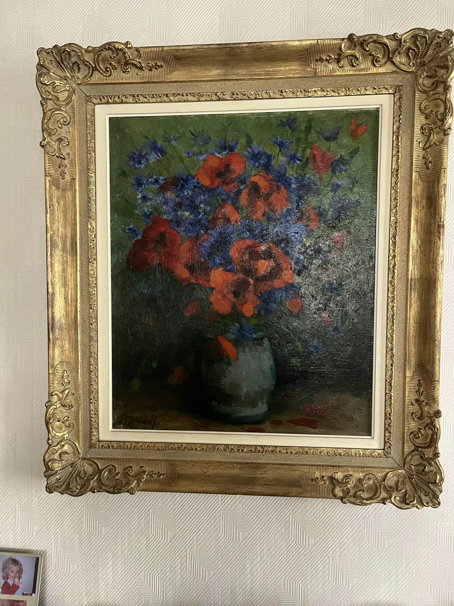 Francois Marechal - Boeket van rode en blauwe bloemen kopen? Bied vanaf 120!