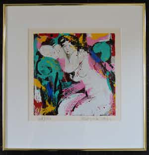 Nic Jonk - zeefdruk - "Melancholie" - handgesigneerd verkocht voor € 1!