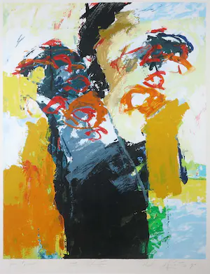 Richard Smeets - Zeefdruk, Abstracte compositie - Ingelijst (Groot) kopen? Bied vanaf 100!