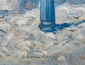 Jan van Anrooy - Dorpsgezicht ( Zeeland ? ) - Olieverf kopen? Bied vanaf 149!