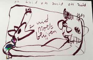 Herman Brood - tekening, Zuid moet blijven, ingelijst verkocht voor € 170!