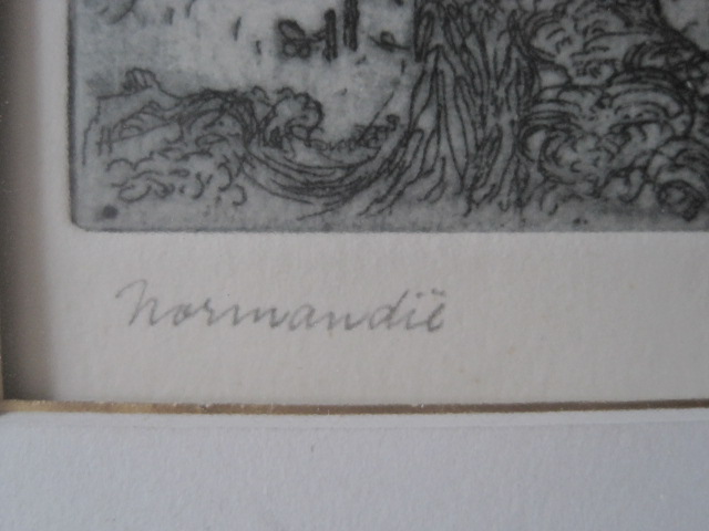 Poppe Damave - Haarlems impressionist - Mooie gesigneerde Droge naald Ets "Normandie"  kopen? Bied vanaf 1!