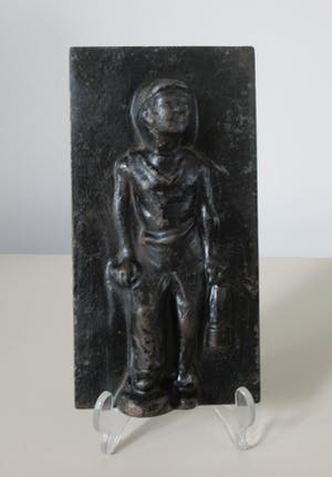 Curiosa - Gietzijzer wandplaque van een arbeider kopen? Bied vanaf 1!
