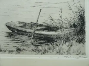 Johan Hemkes - Ets , De Houkesleat (Houkesloot) in Friesland - 1959 kopen? Bied vanaf 1!