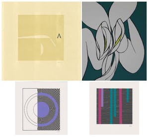 Arturo Bonfanti - e.a: vier kunstwerken: Geometrische Composities kopen? Bied vanaf 29!