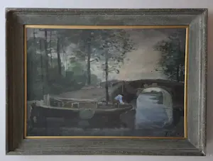 Adriaan Terhell - Man in boot in de gracht. kopen? Bied vanaf 69!