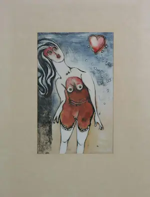 Ans Wortel - Uniek werk op papier (gouache), Zonder titel - Ingelijst kopen? Bied vanaf 50!