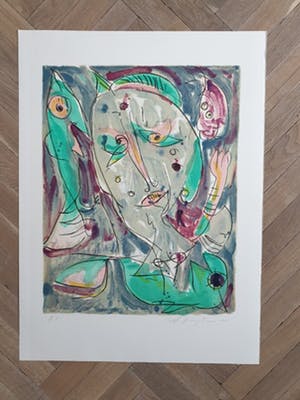 Carl-Henning Pedersen - Sprookjes van H.C. Andersen - litho - 1985 - Groot werk kopen? Bied vanaf 175!