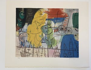 Corneille - Grote Cobra-litho - "La Rue" 1949 kopen? Bied vanaf 250!