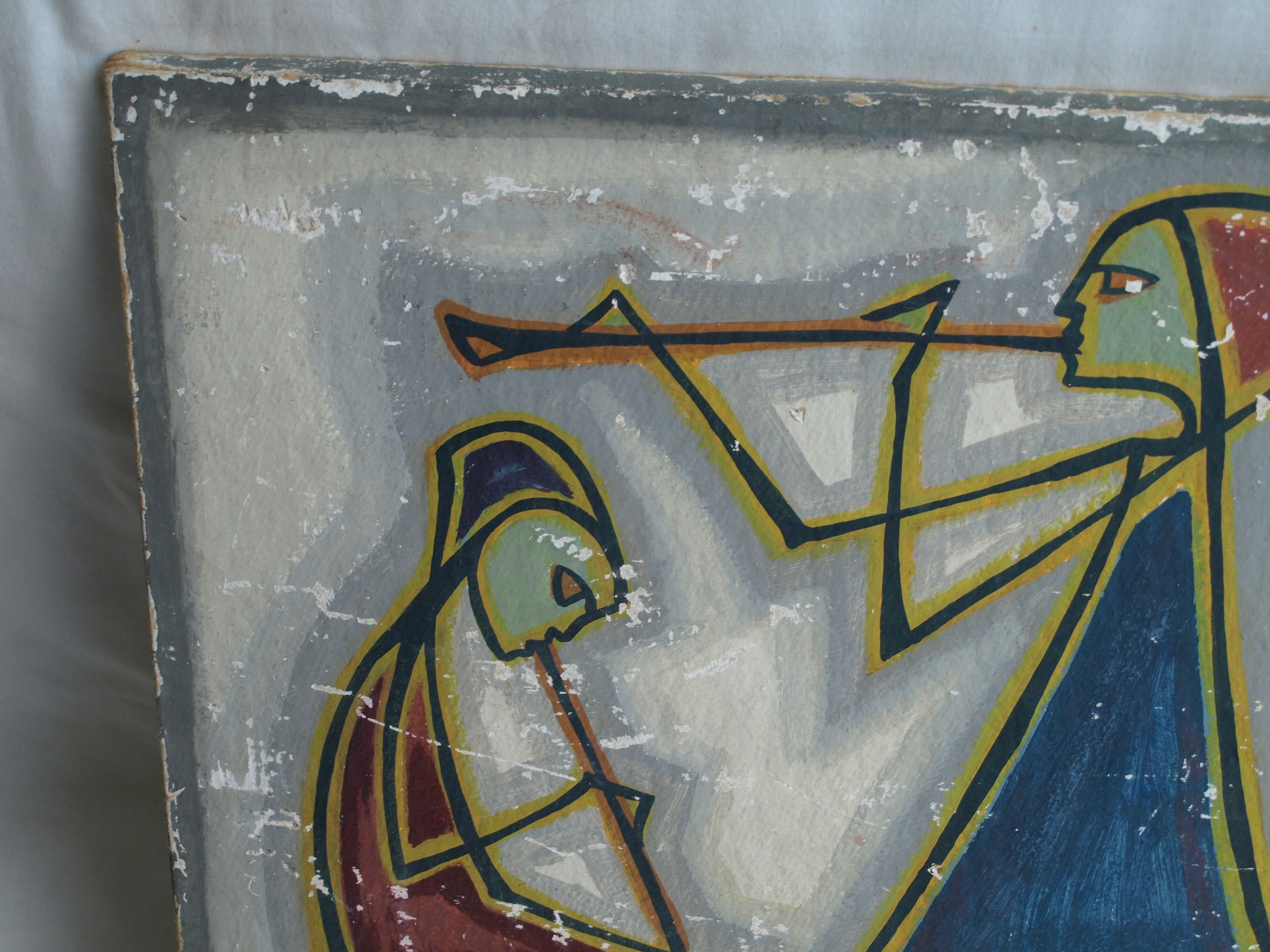 Klaas Pijlman - 2 werken – Muzikanten – acrylverf en goudverf - 1965 kopen? Bied vanaf 35!