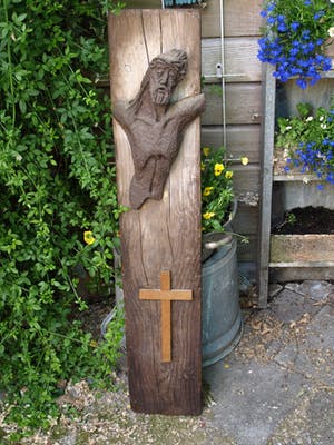 Klaas Pijlman - Buste van Chamotte / Aardewerk op paneel , Jezus Christus - ca. 1970 kopen? Bied vanaf 1!