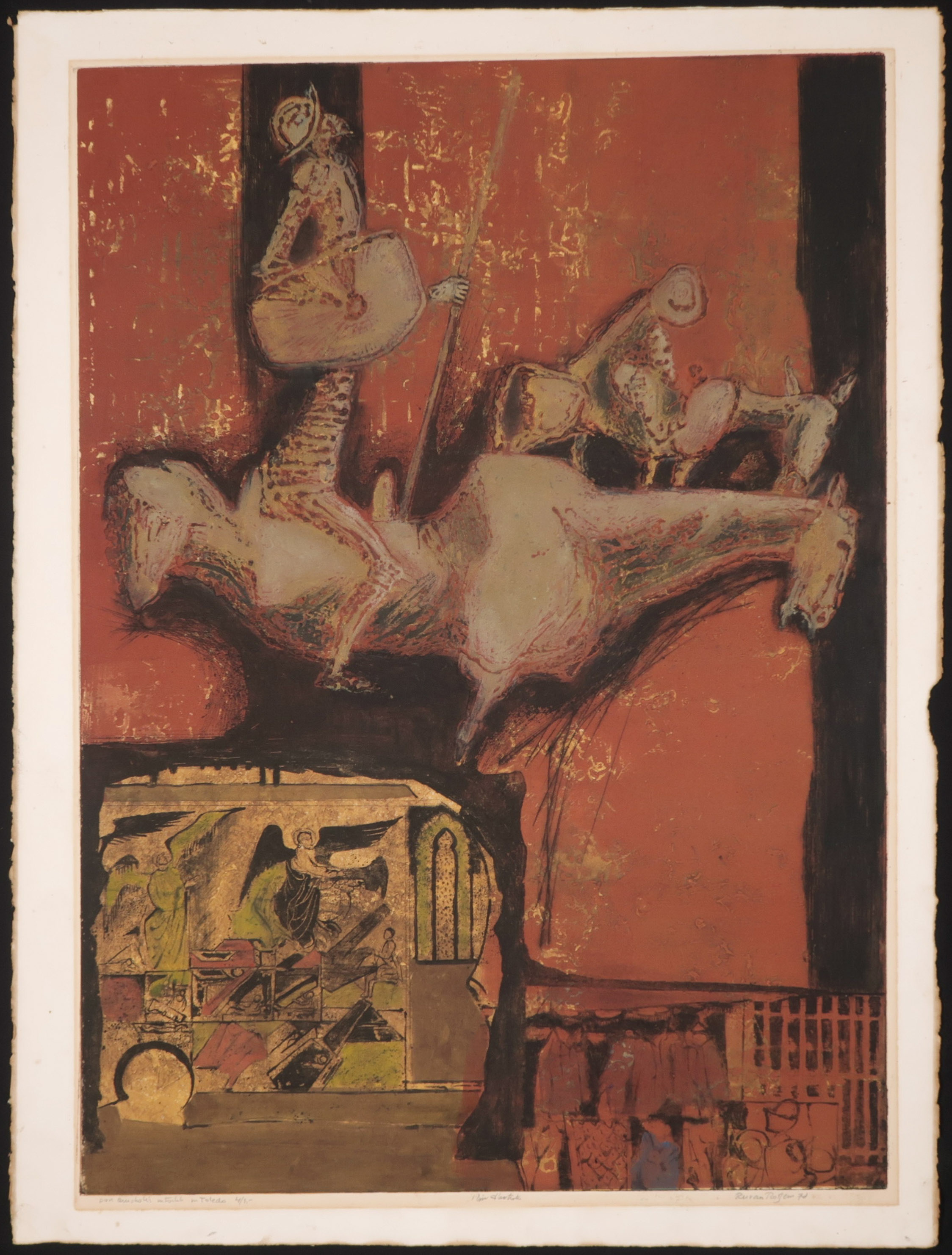 Ru van Rossem - Relief ets en aquatint, Don Quichote's intocht kopen? Bied vanaf 50!