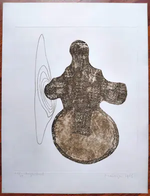 Jan Montyn - Kurma, reïncarnatie als een schildpad, aquatint ets kopen? Bied vanaf 80!