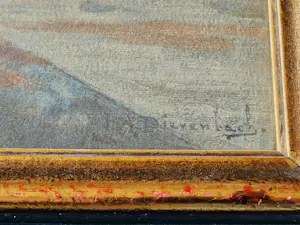 Hendricus Dievenbach - omstreeks 1900 te dateren aquarel "bloemen in blauw glazen vaasje" kopen? Bied vanaf 26!