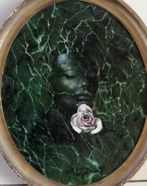 Jean Denis Maillart - Portret van een vrouw met een roos kopen? Bied vanaf 120!