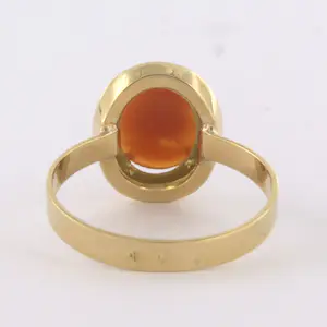 14k geel gouden ring met een camee - ringmaat 17.25(54) kopen? Bied vanaf 120!