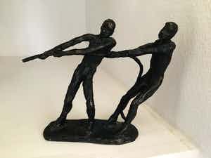 Astrid Veldhuyzen-Koppen - Sculptuur “ Met vereende kracht “. Gesigneerd verkocht voor € 75!