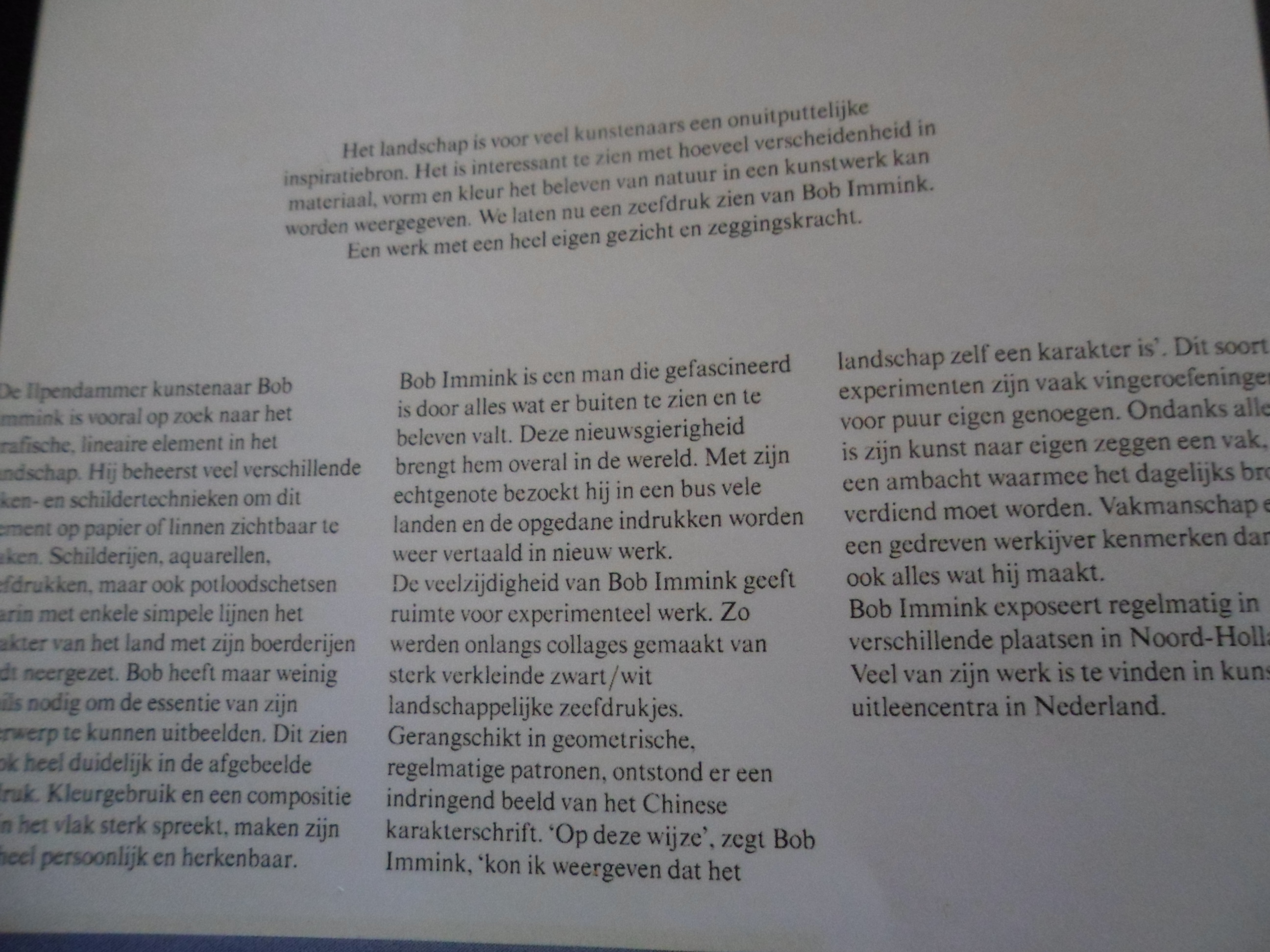 Bob Immink - Zeefdruk. Titel. "Varkensland bij watergang" kopen? Bied vanaf 40!