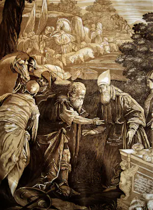 John Baptist Jackson - Engeland 18e eeuw grote houtsnede "Melchisedech & Abraham" kopen? Bied vanaf 53!