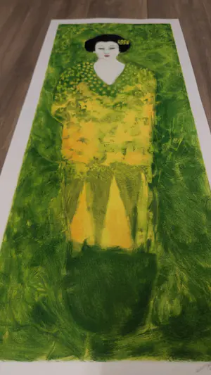 Carolina Paulussen - Geisha in groen kopen? Bied vanaf 75!