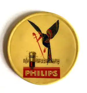 Mathieu Clement - PHILIPS. Reclame spiegeltje MiniWatt Kolibrie verkauft für € 50!