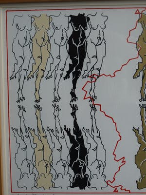 Guido Ancion - Ingelijste zeefdruk , “Naakte vrouwen” – Loodskado 1994 kopen? Bied vanaf 35!