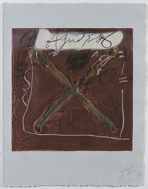 Antoni Tapies - Carborundum, Zonder titel - Ingelijst kopen? Bied vanaf 1!
