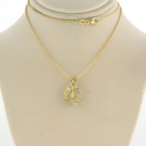 18k geelgouden collier met goud met platina hanger met parel en diamant kaufen? Bieten Sie von 900!