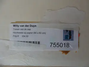 Willy van der Duyn - Houtsnede. Titel, "Traan van de aap". kopen? Bied vanaf 40!