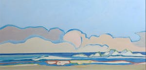 Paul Overhaus - Acryl op board, Blauwe wolk - Ingelijst kopen? Bied vanaf 70!