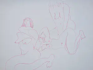 AcheterTheo Beerendonk - jaren 60 - rode inkt tekening - 3 naakte dames in liefdesspel - gesigneerd? Enchérissez de 58!