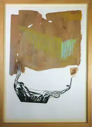Hans Bossmann - Krijt op papier, Zonder titel - Ingelijst kaufen? Bieten Sie von 60!
