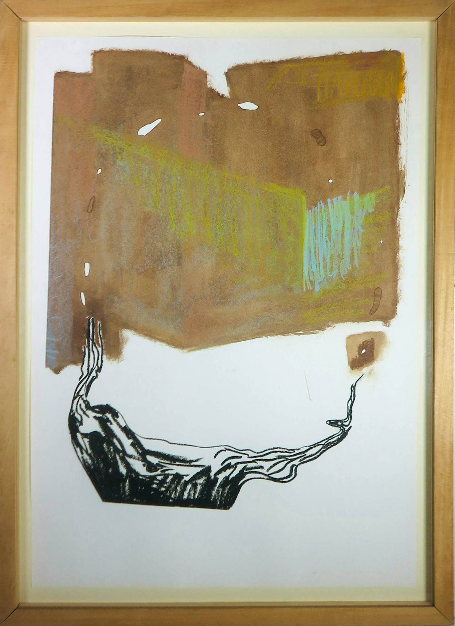 Hans Bossmann - Krijt op papier, Zonder titel - Ingelijst kopen? Bied vanaf 70!