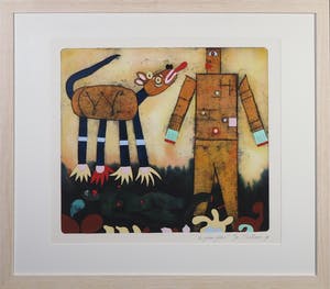 Hollie Witteveen - Kleurenets met handgekleurde accenten, De groene godin - Ingelijst kopen? Bied vanaf 35!