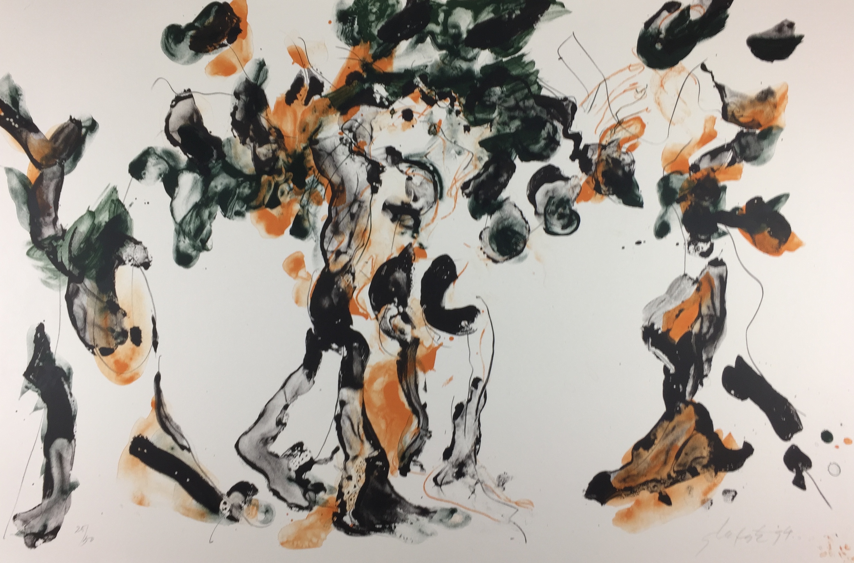 Ger Lataster - kleurenzeefdruk, oplage 50 stuks, 'De drie gratiën', GROOT WERK (80 x 120) verkocht voor € 169!