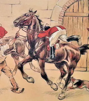 Frederic Puechmagre - "Le Départ" - Kleurenlitho - circa 1900 kopen? Bied vanaf 20!