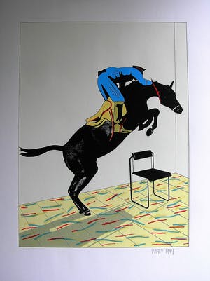 Hans Wap - Zeefdruk 'De Sprong' uit de Grafiekserie 'Het Dagelijks Leven' 1987 kopen? Bied vanaf 50!