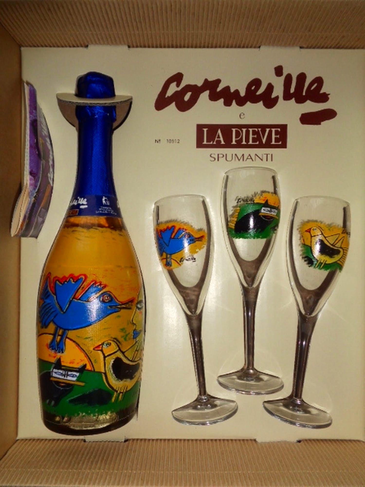 Corneille - afgeprijsd : fles la Pieve Spumanti met 3 flutes in originele doos verkocht voor € 39!