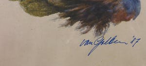 Daan van Golden - Offset, Blauwe vleugel met gezicht - Ingelijst kopen? Bied vanaf 150!