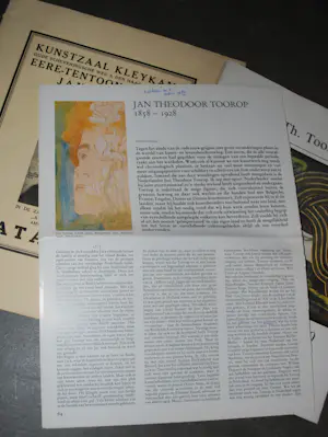 Jan Toorop - 3x, o.a. Kleykamp gids met 12 los ingeplakte afbeeldingen (1919) kopen? Bied vanaf 60!