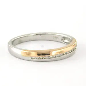 14k bicolour gouden ring met briljant geslepen diamant tot. 0.10ct – F/G - VS/SI kopen? Bied vanaf 350!