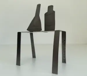 Klaas Gubbels - Handgesigneerde 'staande tekening' / stalen sculptuur | 2023 (GROOT) kopen? Bied vanaf 20!