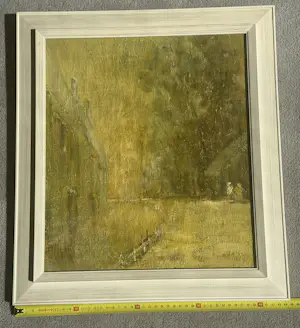 Buy Jo Gijsen - Huizen aan grachtje & Boerderij met figuren? Bid from 50!