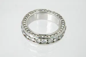 85 -Exclusieve 14 krt witgoud & diamant "dubbele" alliance ring - 3ct briljant!! kopen? Bied vanaf 1470!