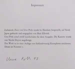 Uwe Poth - Italienische Reise, complete cassette met 12 handgesigneerde linosnedes kopen? Bied vanaf 495!