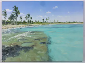 Erika Toliusis - Acryl op doek, Windy day in Paamul kopen? Bied vanaf 400!