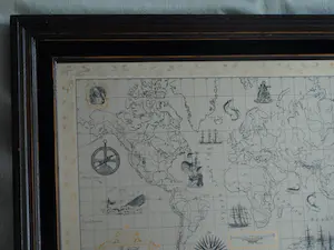 Niet of onleesbaar gesigneerd - The Royal Geographical Society Silver Map, Franklin Mint – 1976 – Lijst, 51 x 70 kopen? Bied vanaf 1!